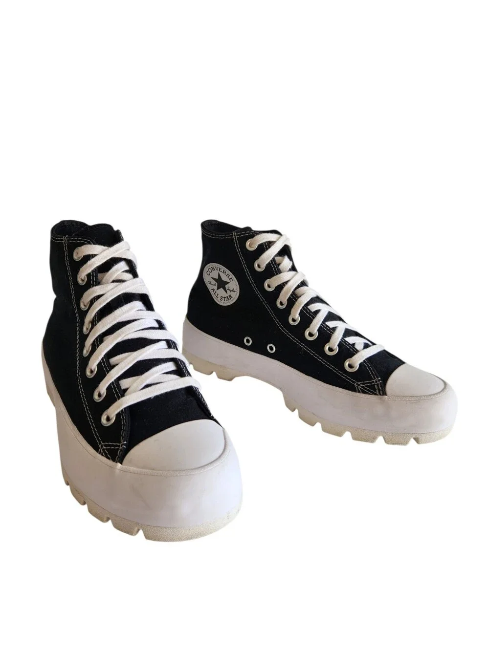 Converse Chuck Taylor All Star Lugged High Black Shoes US Size 9.5 Womens